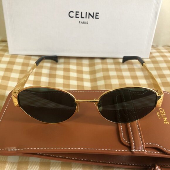 CELINE Sunglasses Triomphe Metal Oval - Picture 1 of 6